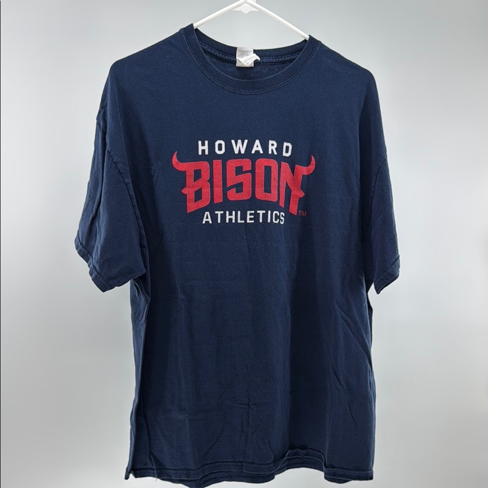 Gildan Navy and Red Short Sleeve Tee